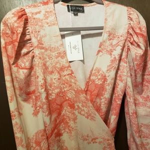 In the Style Wrap Dress Pink Brand New Long Sleeve